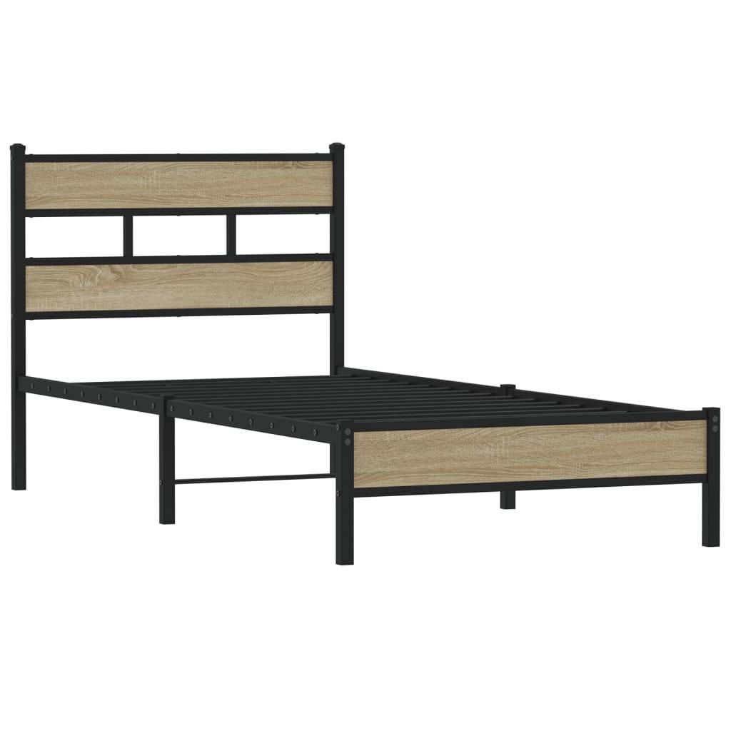 vidaXL Bettgestell ohne Matratze Sonoma-Eiche 75x190 cm Holzwerkstoff