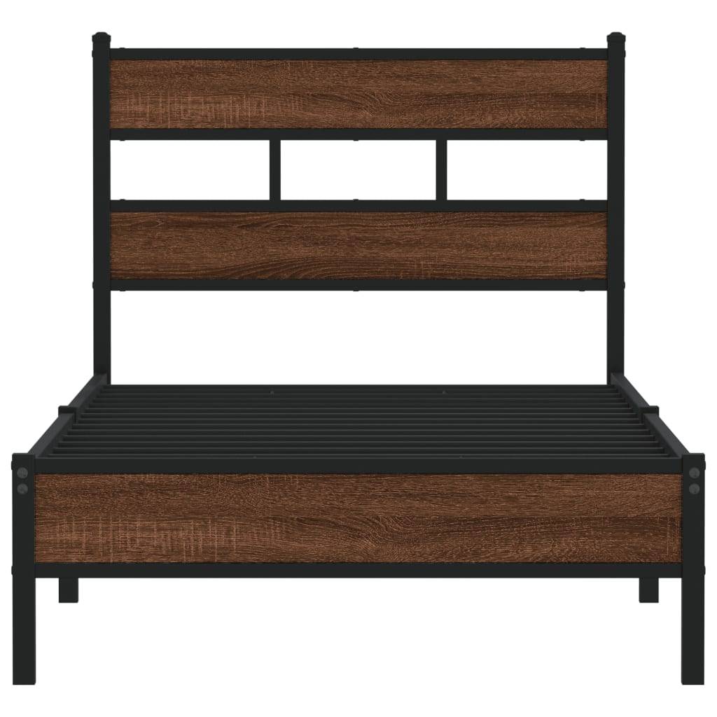 vidaXL Bettgestell ohne Matratze Braun Eiche 100x190 cm Holzwerkstoff