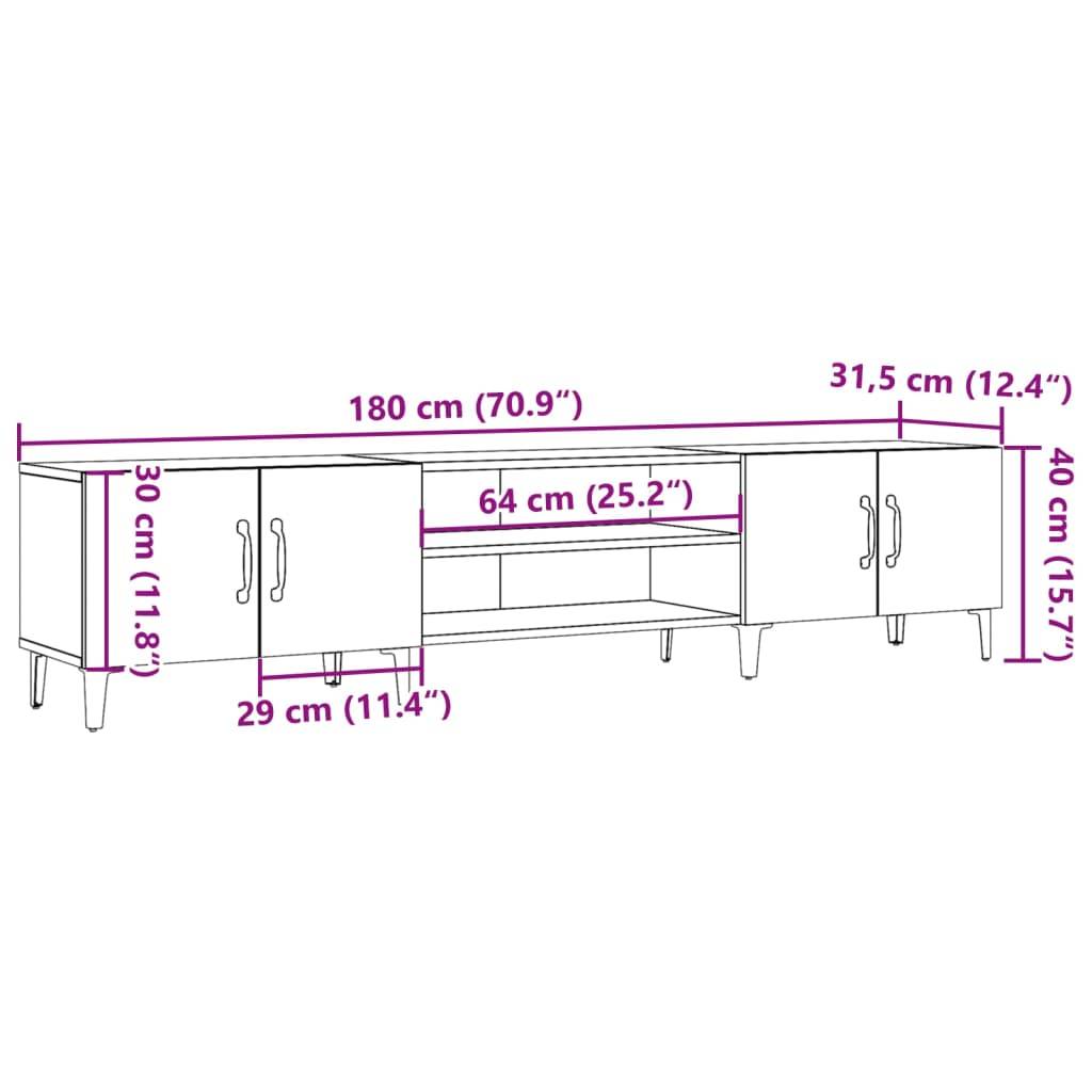 vidaXL TV-Schrank Artisan-Eiche 180x31,5x40 cm Holzwerkstoff