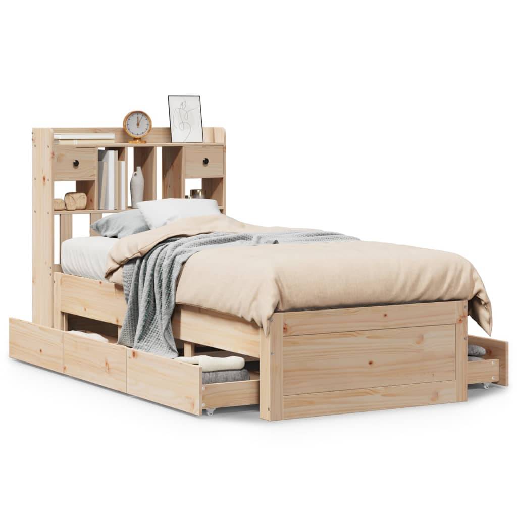 vidaXL Bücherregalbett ohne Matratze 75x190 cm Massivholz Kiefer