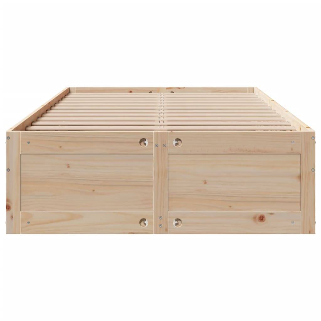 vidaXL Massivholzbett ohne Matratze mit Schubladen 135x190 cm