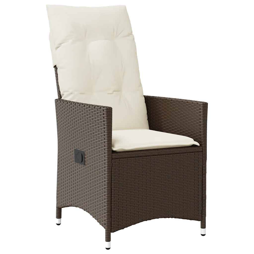 vidaXL 9-tlg. Garten-Essgruppe mit Kissen Braun Poly Rattan