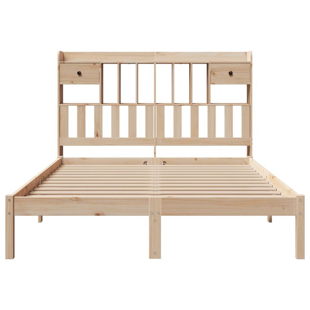 vidaXL Massivholzbett mit Regal ohne Matratze 140x190 cm Kiefernholz