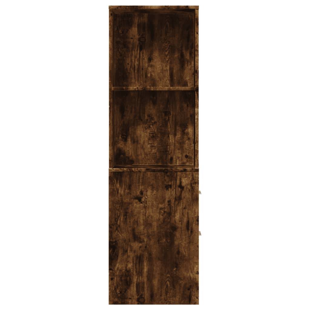 vidaXL Badschrank Schmal mit Rollen Räuchereiche Holzwerkstoff
