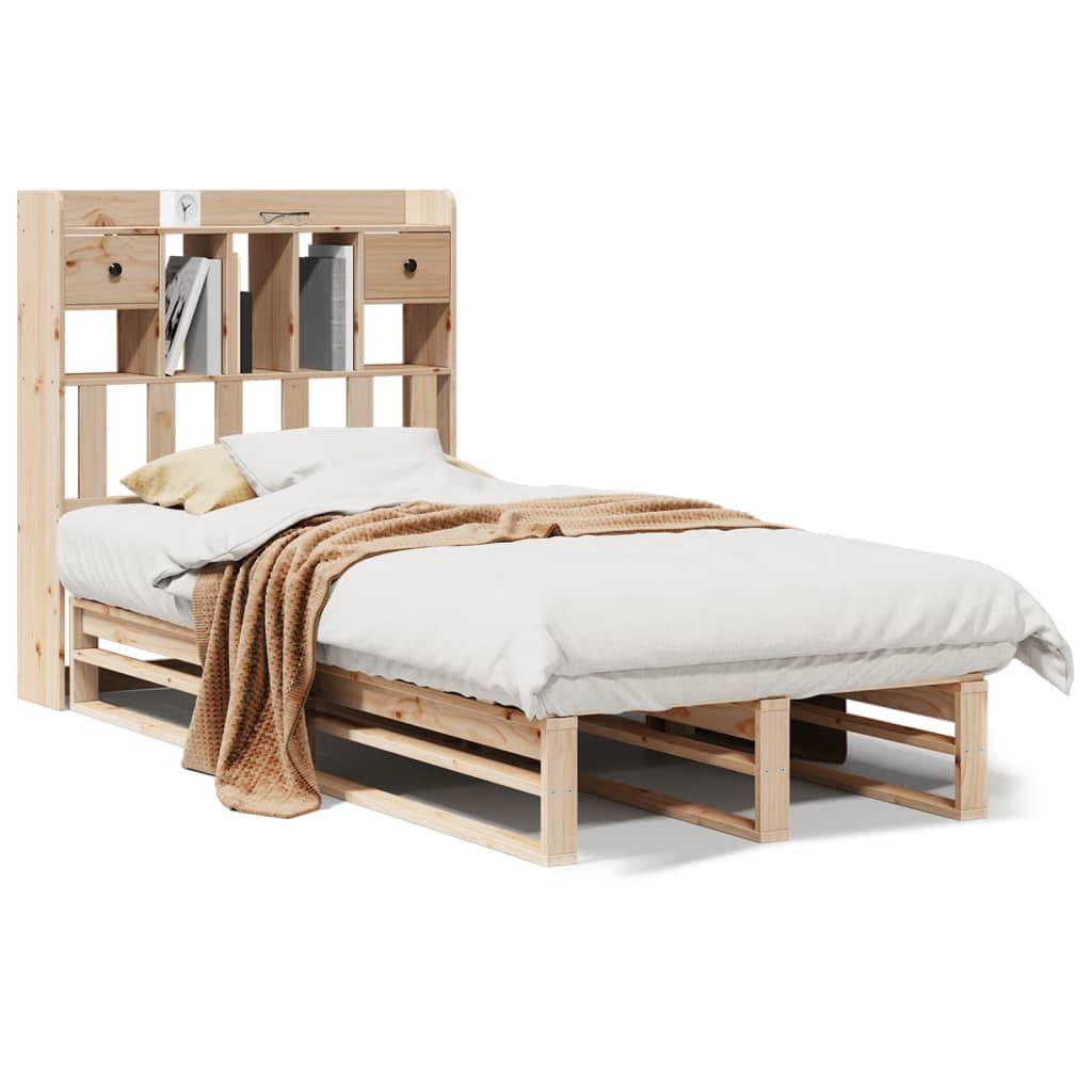 vidaXL Massivholzbett mit Regal ohne Matratze 90x200 cm Kiefer