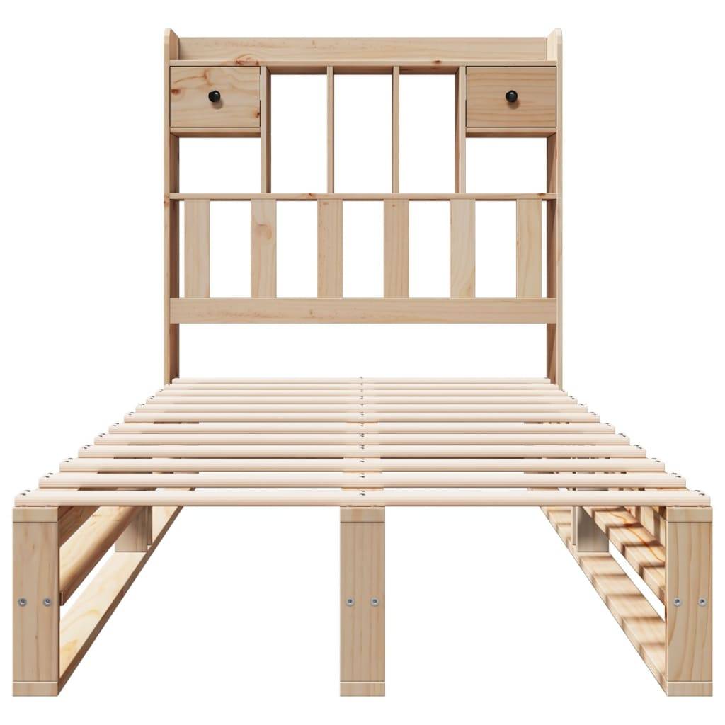 vidaXL Massivholzbett mit Regal ohne Matratze 90x200 cm Kiefer