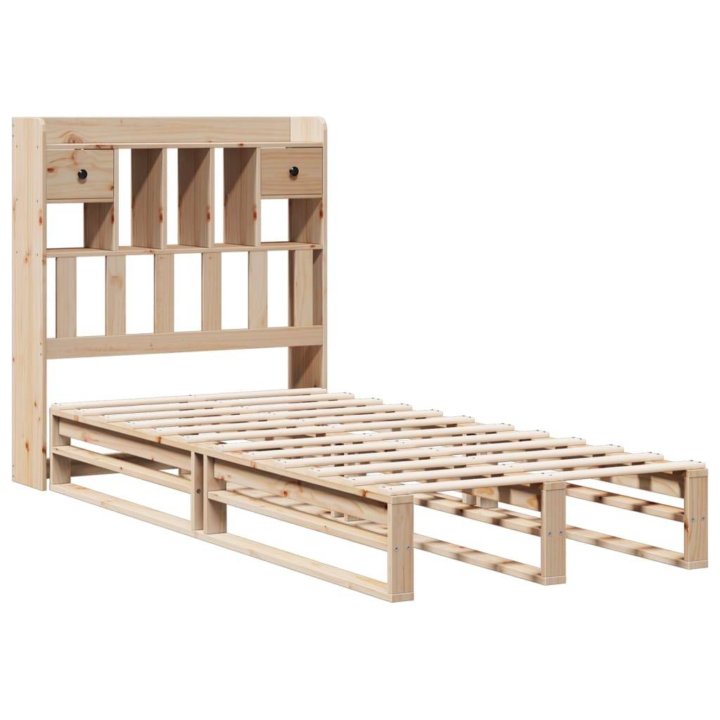 vidaXL Massivholzbett mit Regal ohne Matratze 90x200 cm Kiefer
