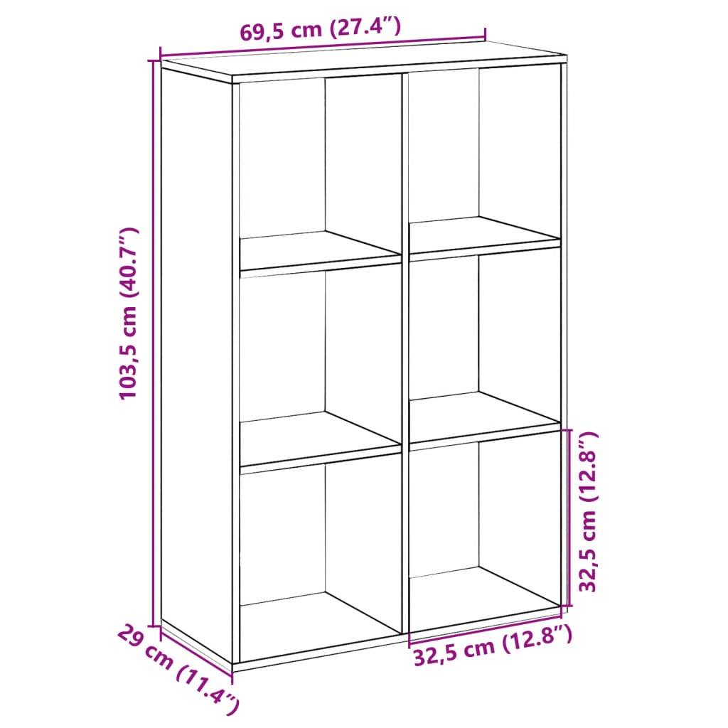 vidaXL Raumteiler-Bücherregal Artisan-Eiche 69,5x29x103,5 cm