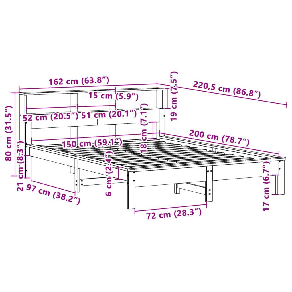 vidaXL Massivholzbett ohne Matratze 150x200 cm Kiefernholz