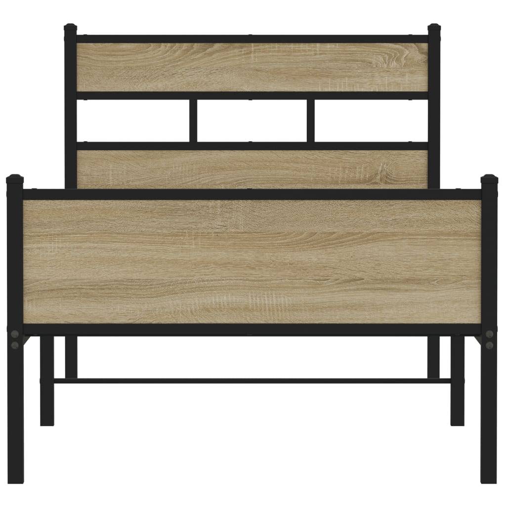 vidaXL Bettgestell ohne Matratze Sonoma-Eiche 107x200 cm Holzwerkstoff