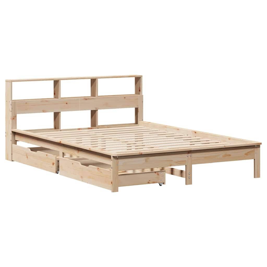 vidaXL Massivholzbett mit Regal ohne Matratze 120x190 cm Kiefer