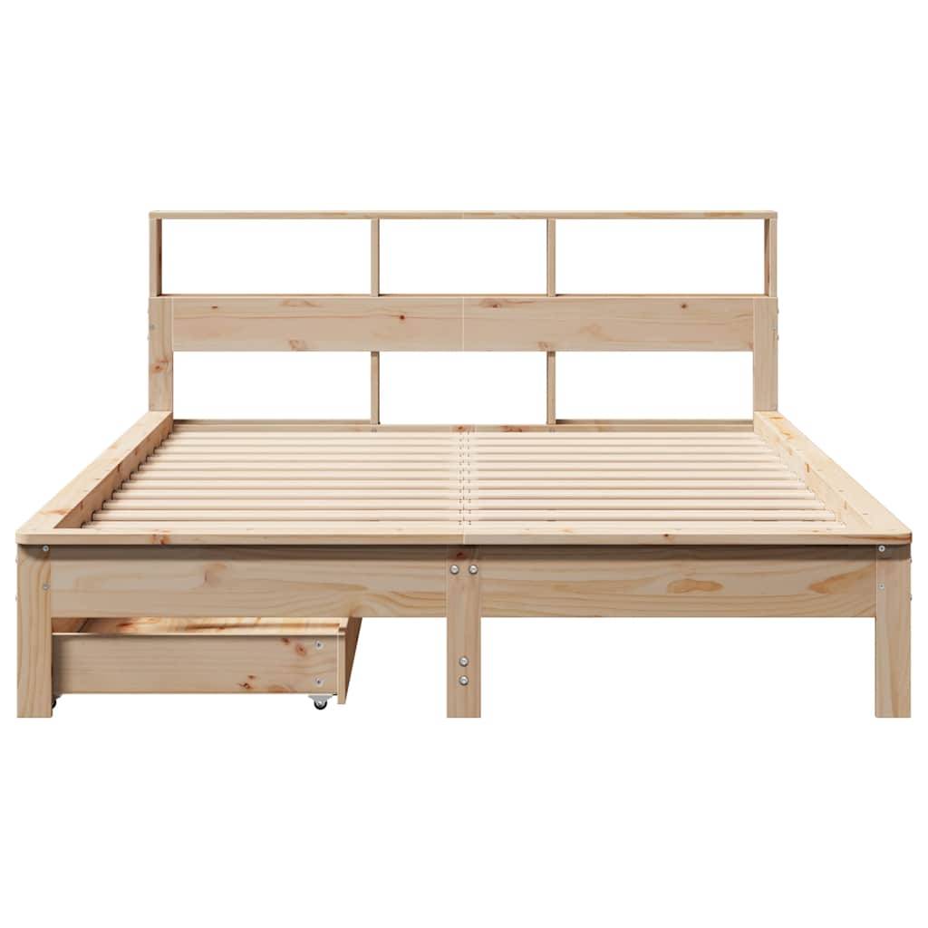 vidaXL Massivholzbett mit Regal ohne Matratze 120x190 cm Kiefer