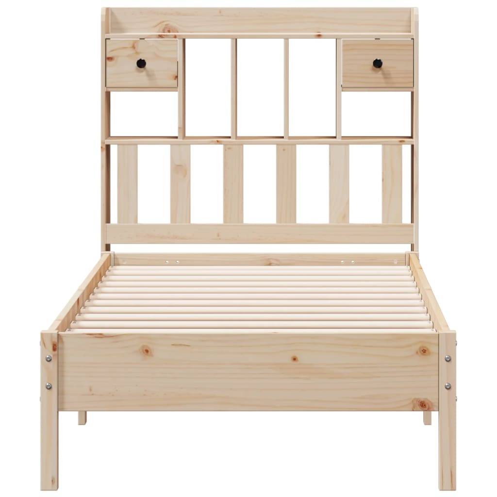 vidaXL Massivholzbett mit Regal ohne Matratze 90x200 cm Kiefer