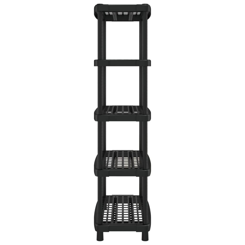 vidaXL Lagerregal 5 Böden Schwarz 93,5x45,5x194,5 cm PP