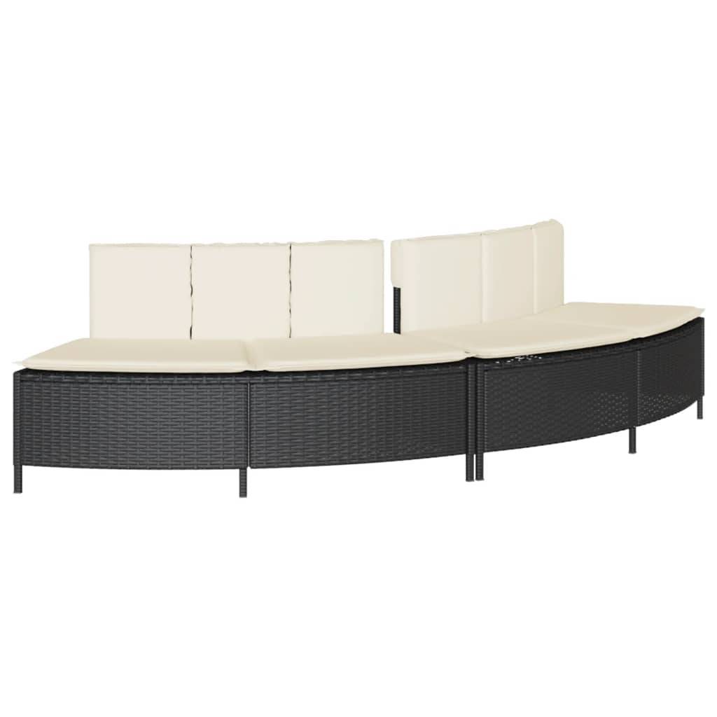 vidaXL Whirlpool-Umrandung Schwarz Poly-Rattan und Massivholz Akazie
