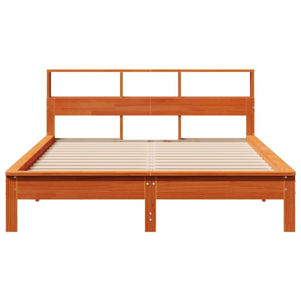 vidaXL Massivholzbett ohne Matratze Wachsbraun 150x200 cm Kiefernholz