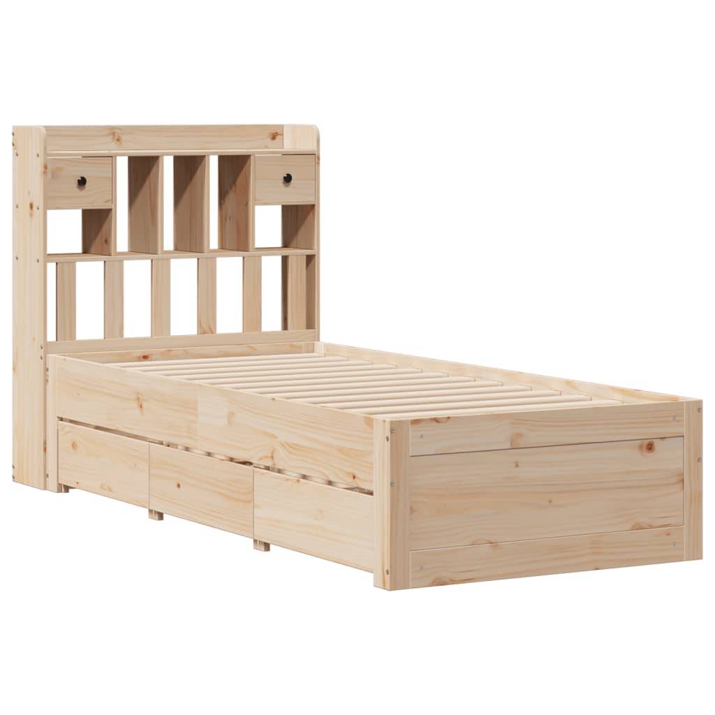 vidaXL Bücherregalbett ohne Matratze 75x190 cm Massivholz Kiefer