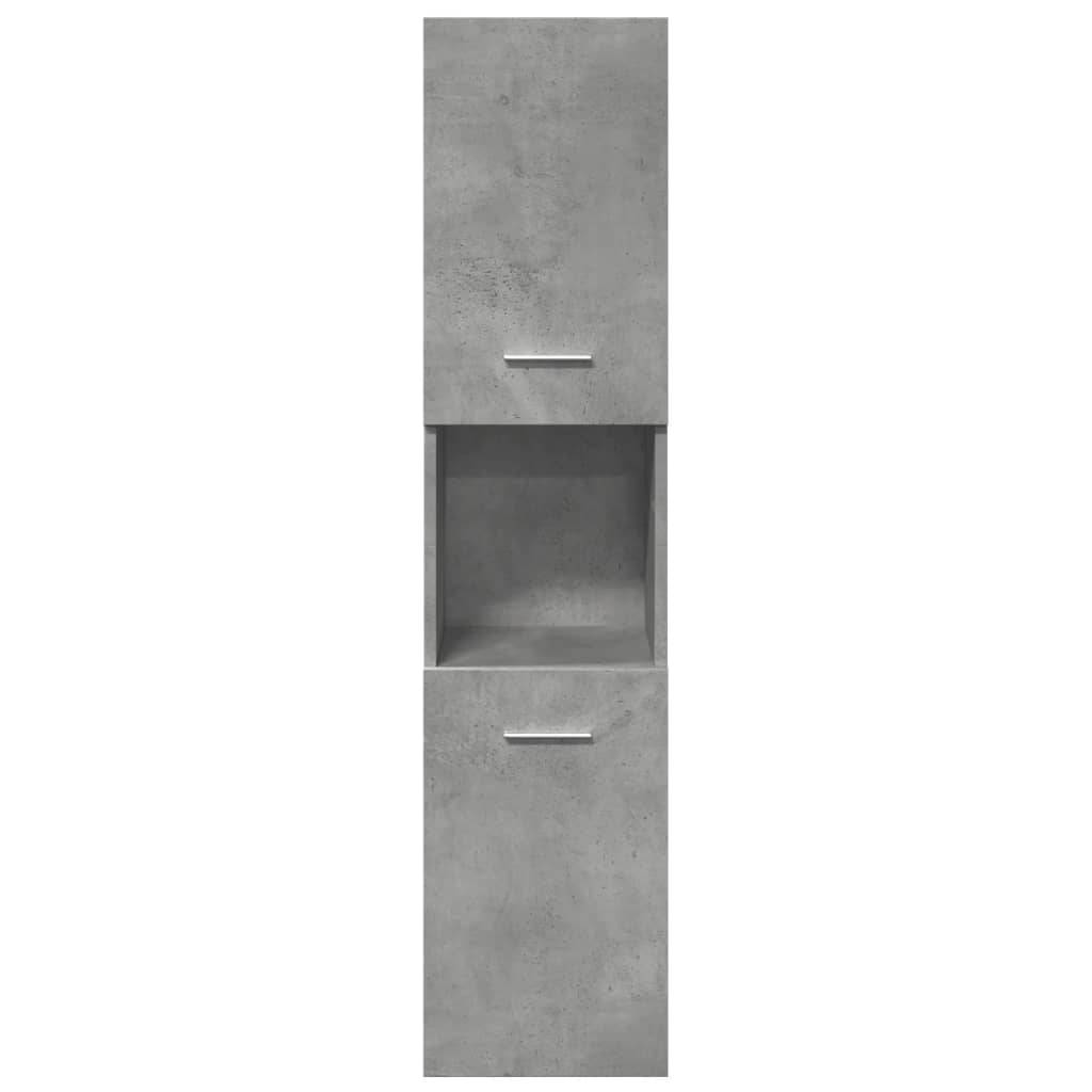vidaXL Bad-Hängeschrank Betongrau 30x30x130 cm Holzwerkstoff
