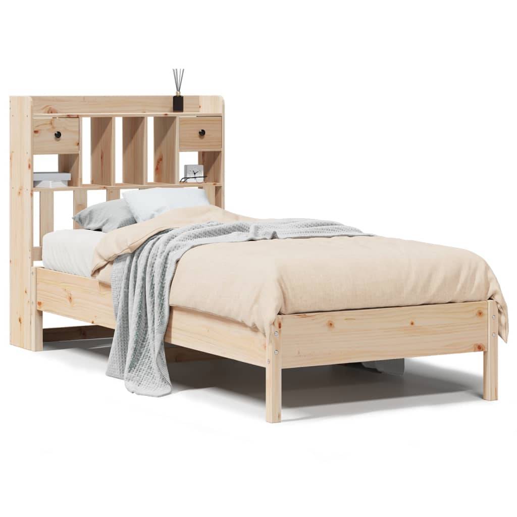 vidaXL Massivholzbett mit Regal ohne Matratze 90x200 cm Kiefer