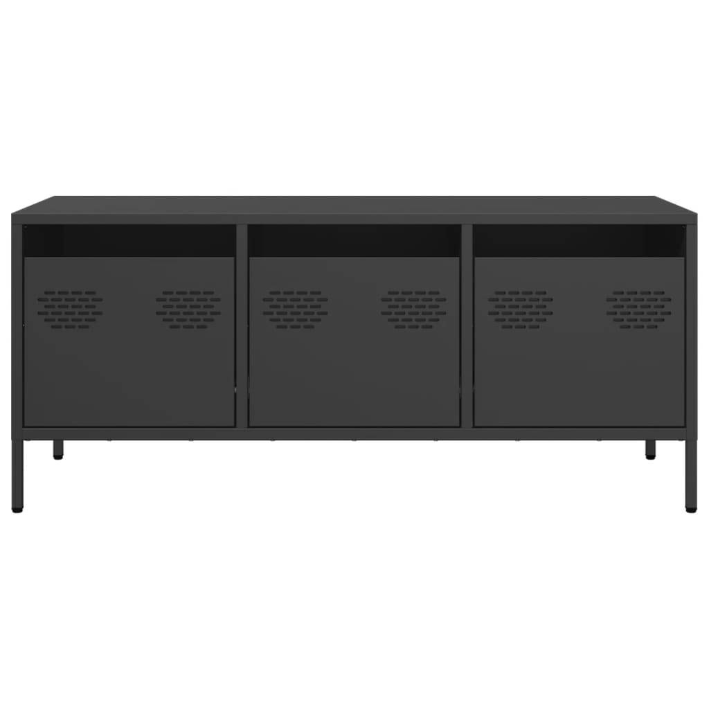 vidaXL TV-Schrank Schwarz 101,5x39x43,5 cm Kaltgewalzter Stahl