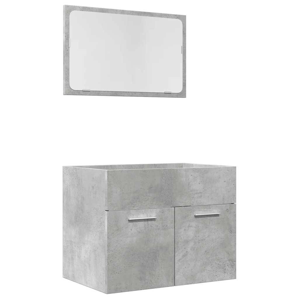 vidaXL 2-tlg. Badmöbel-Set Betongrau Holzwerkstoff
