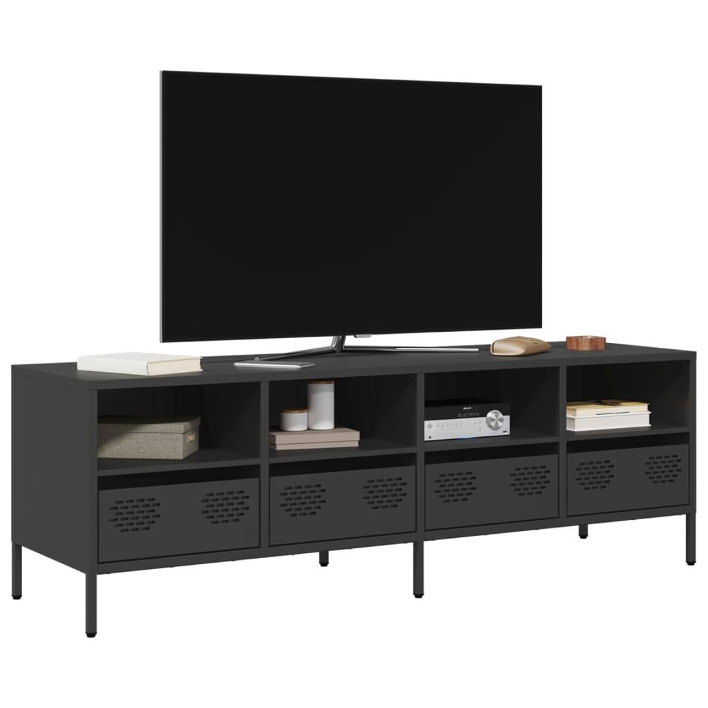 vidaXL TV-Schrank Schwarz 135x39x43,5 cm Kaltgewalzter Stahl