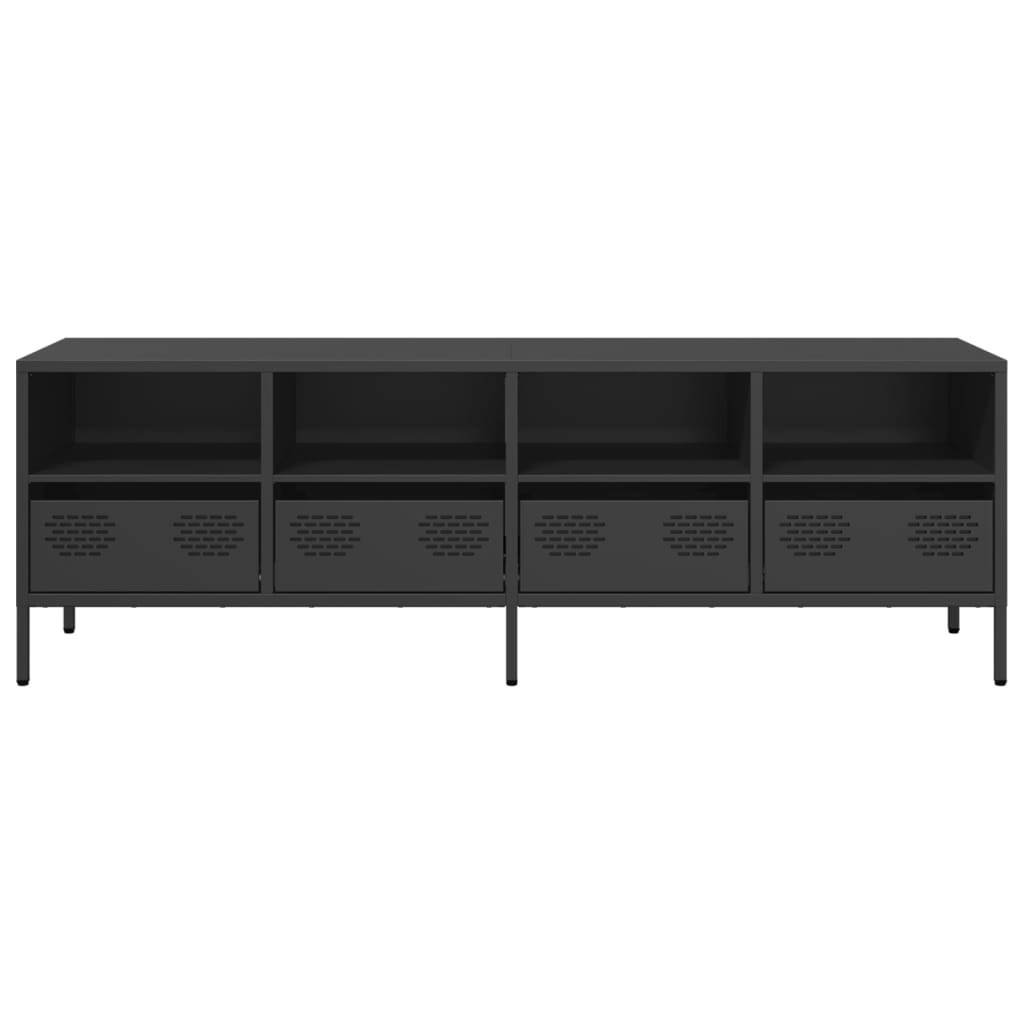 vidaXL TV-Schrank Schwarz 135x39x43,5 cm Kaltgewalzter Stahl