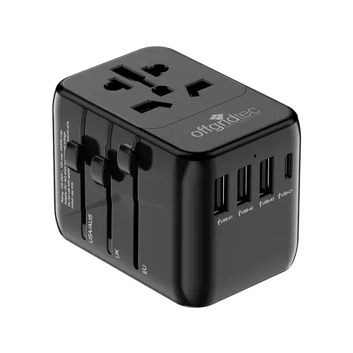 Offgridtec Reiseadapter Universal Weltweit Schuko 3x USB-A und 1x USB-C Schwarz Offgridtec Reiseadapter Universal Weltweit Schuko 3x USB-A und 1x USB-C Schwarz