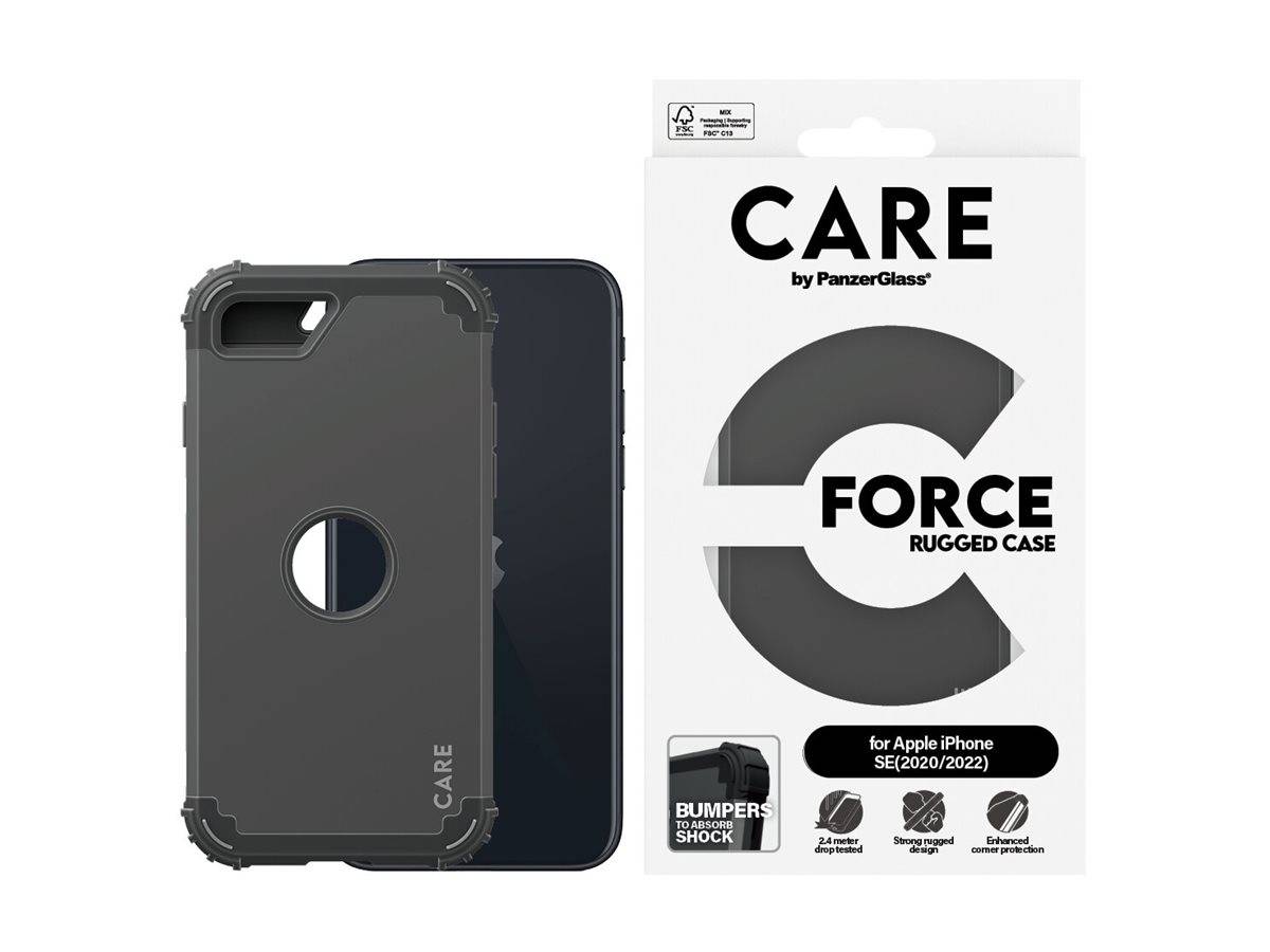 PANZERGLASS - CARE by PanzerGlass FORCE - Hintere Abdeckung für Mobiltelefon - widerstandsfähig - 100 % recyceltes Polyc