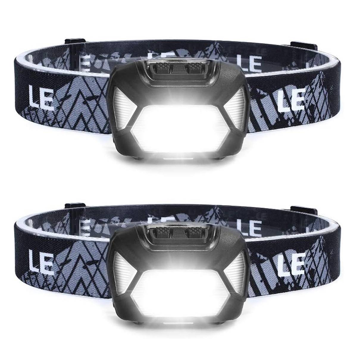 2 Stk. Offgridtec Stirnlampe schwarz LED 220lm 1300 Lux IPX4