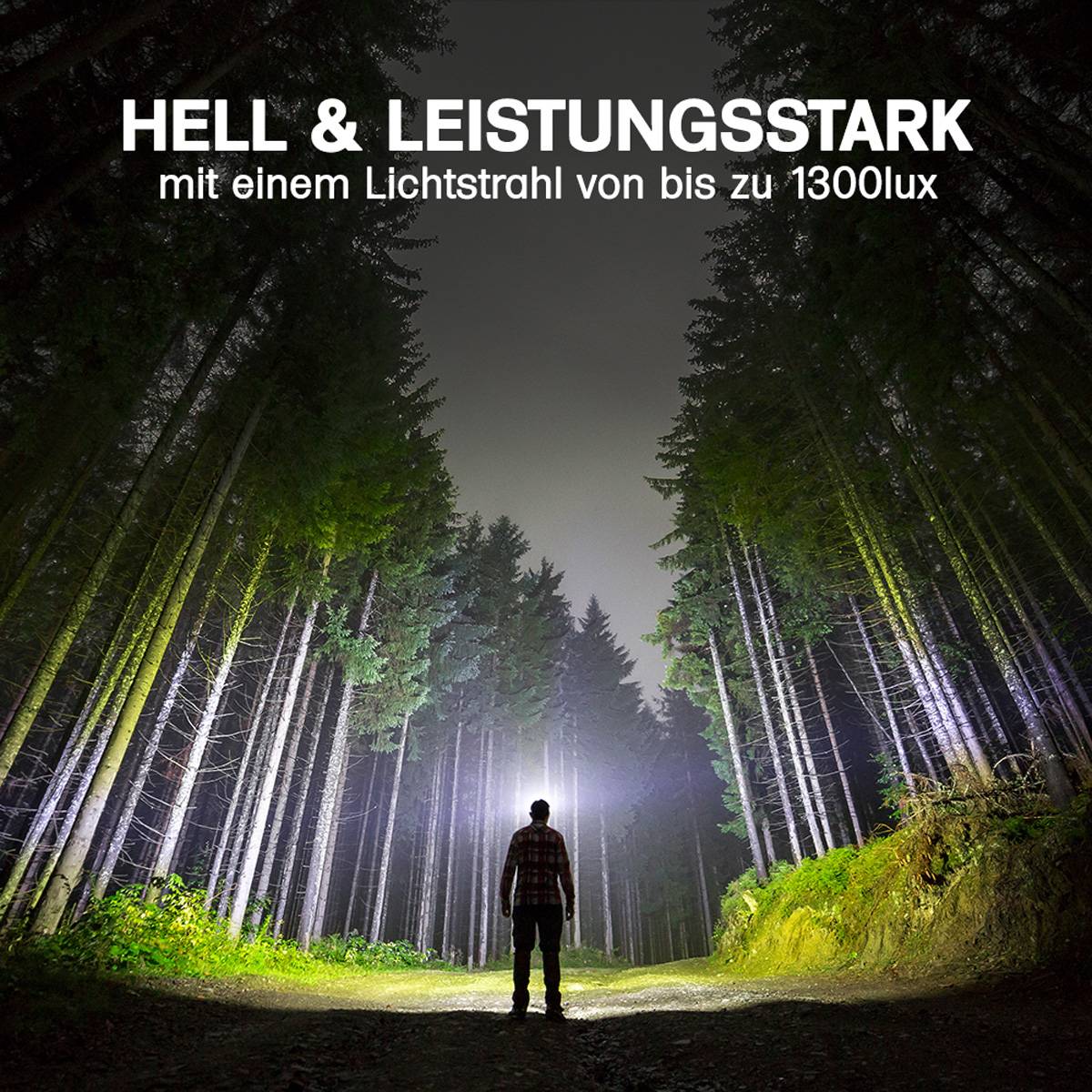 2 Stk. Offgridtec Stirnlampe schwarz LED 220lm 1300 Lux IPX4