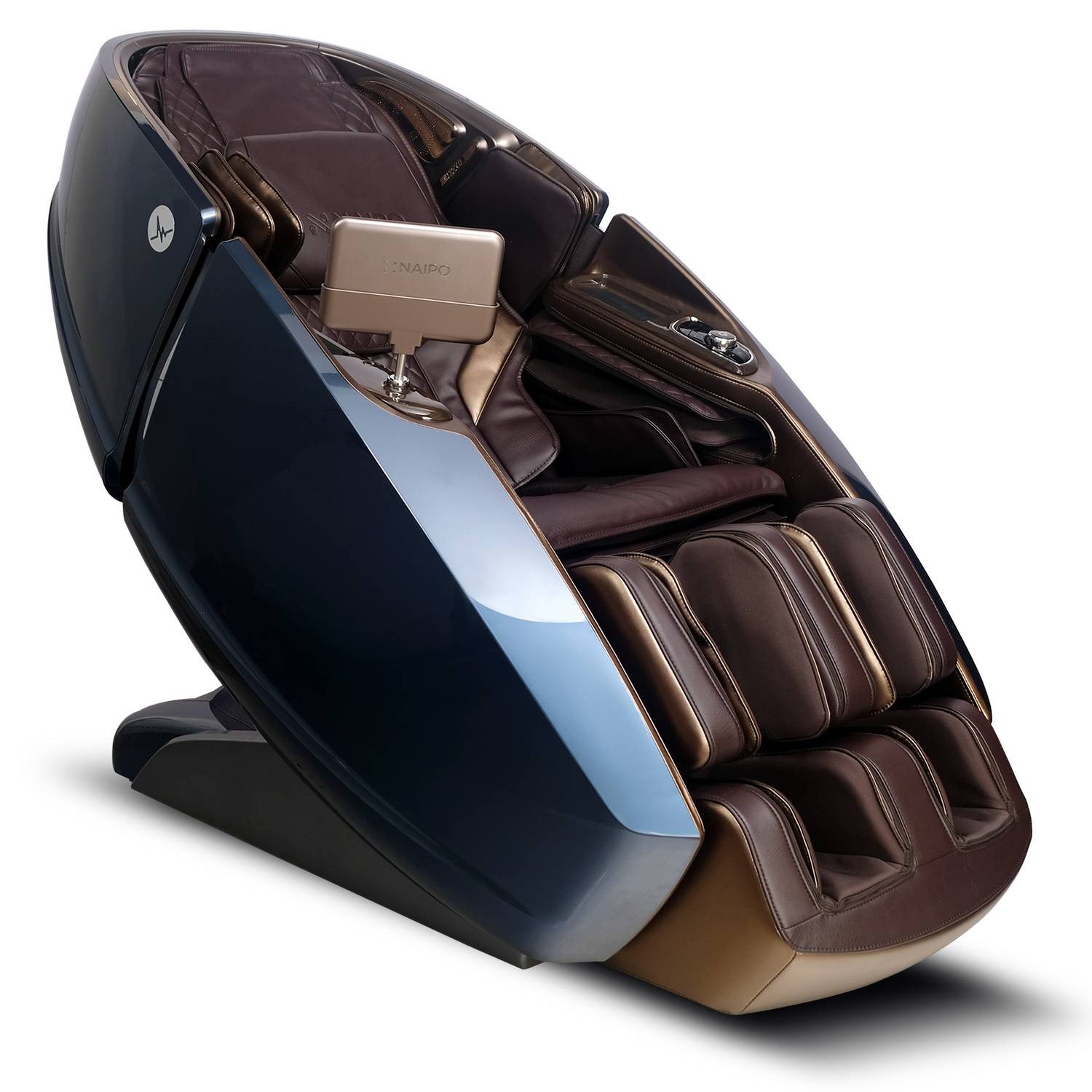 Naipo 4D Massagesessel, Raumkapsel-Massagestuhl Aromatherapie, Wärmetherapie, 8-Zoll-Tablet-Steuerung,Blau