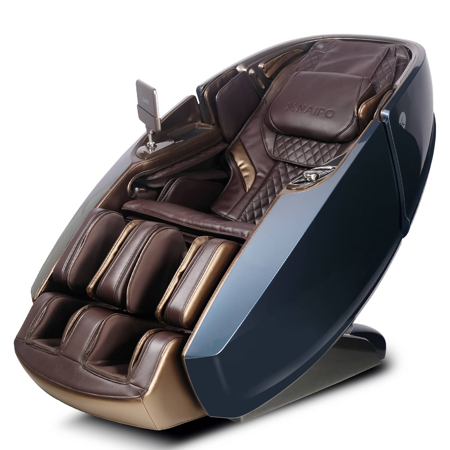 Naipo 4D Massagesessel, Raumkapsel-Massagestuhl Aromatherapie, Wärmetherapie, 8-Zoll-Tablet-Steuerung,Blau