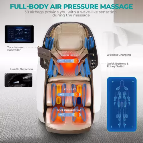 Naipo 4D Massagesessel, Raumkapsel-Massagestuhl Aromatherapie, Wärmetherapie, 8-Zoll-Tablet-Steuerung,Weiss Naipo 4D Massagesessel, Raumkapsel-Massagestuhl Aromatherapie, Wärmetherapie, 8-Zoll-Tablet-Steuerung,Weiss