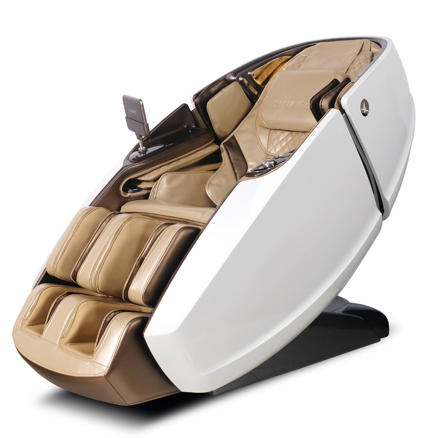 Naipo 4D Massagesessel, Raumkapsel-Massagestuhl Aromatherapie, Wärmetherapie, 8-Zoll-Tablet-Steuerung,Weiss