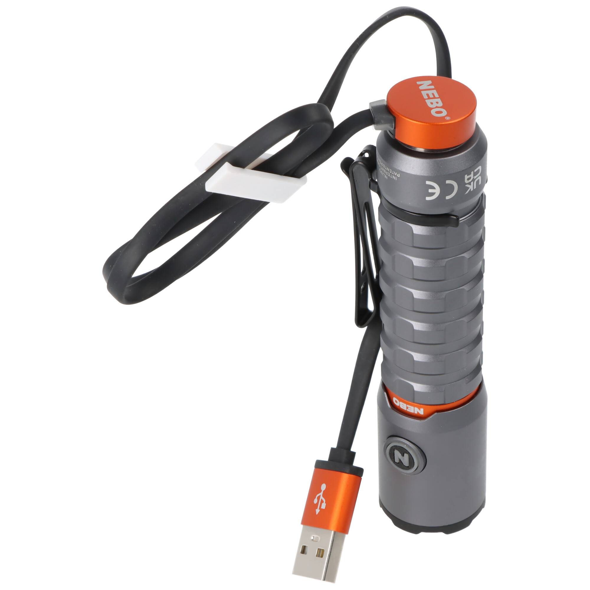 NEBO LED Taschenlampe TORCHY 2K mit bis zu 2000lm und 200m Leuchtweite integrierter 18650 Akku Li-ion 3,7V 2200mAh