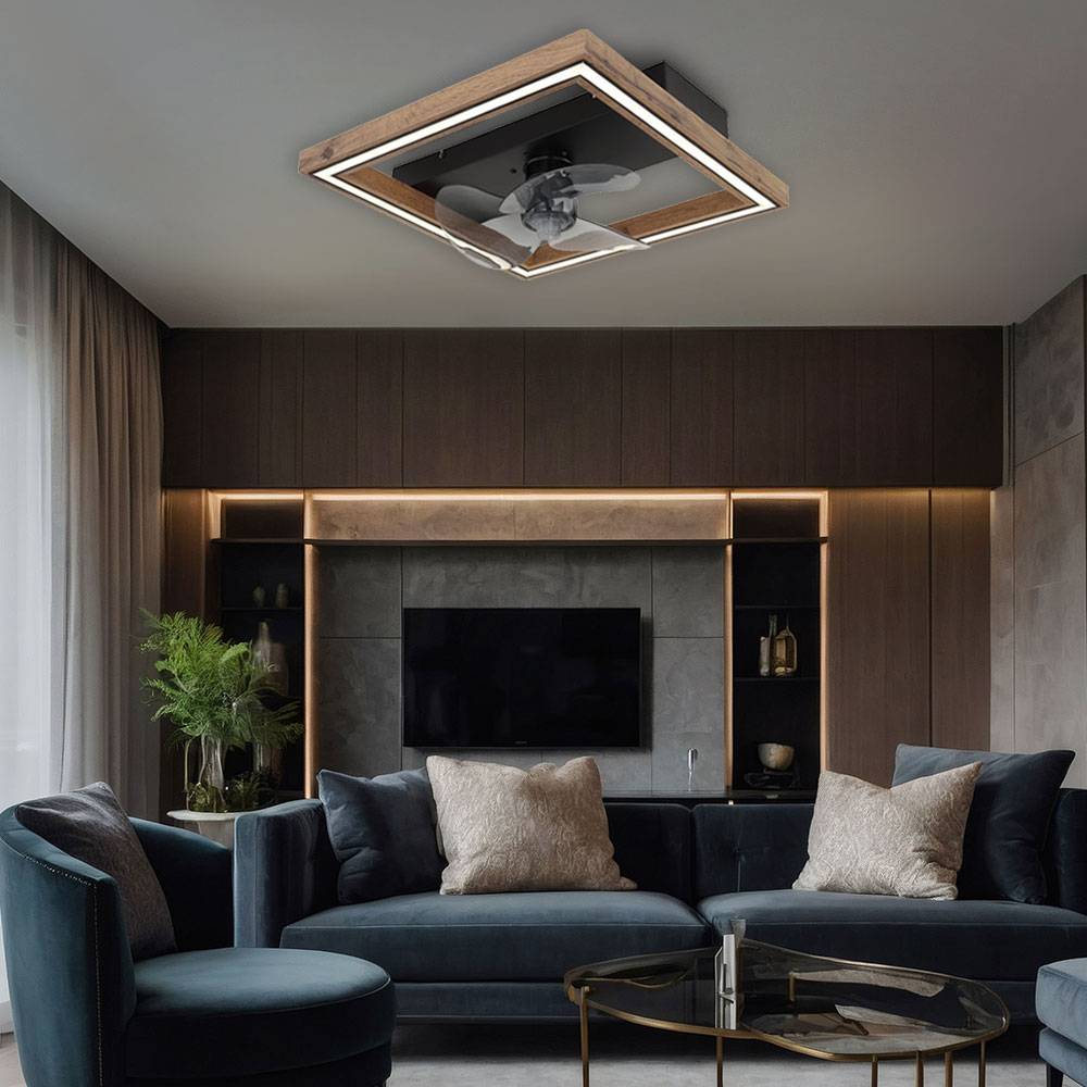 Deckenventilator Deckenlampe Lüfter LED dimmbar mit Fernbedienung, 6 Geschwindigkeitsstufen, Sommer-/Wintermodus, 24W 1000lm warmweiß-kaltweiß, LxH