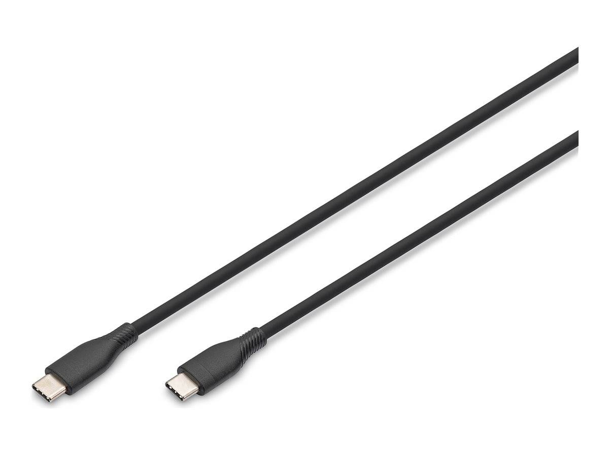 DIGITUS USB 2.0 Kabel Typ C -C Silikon St/St 1m schwarz