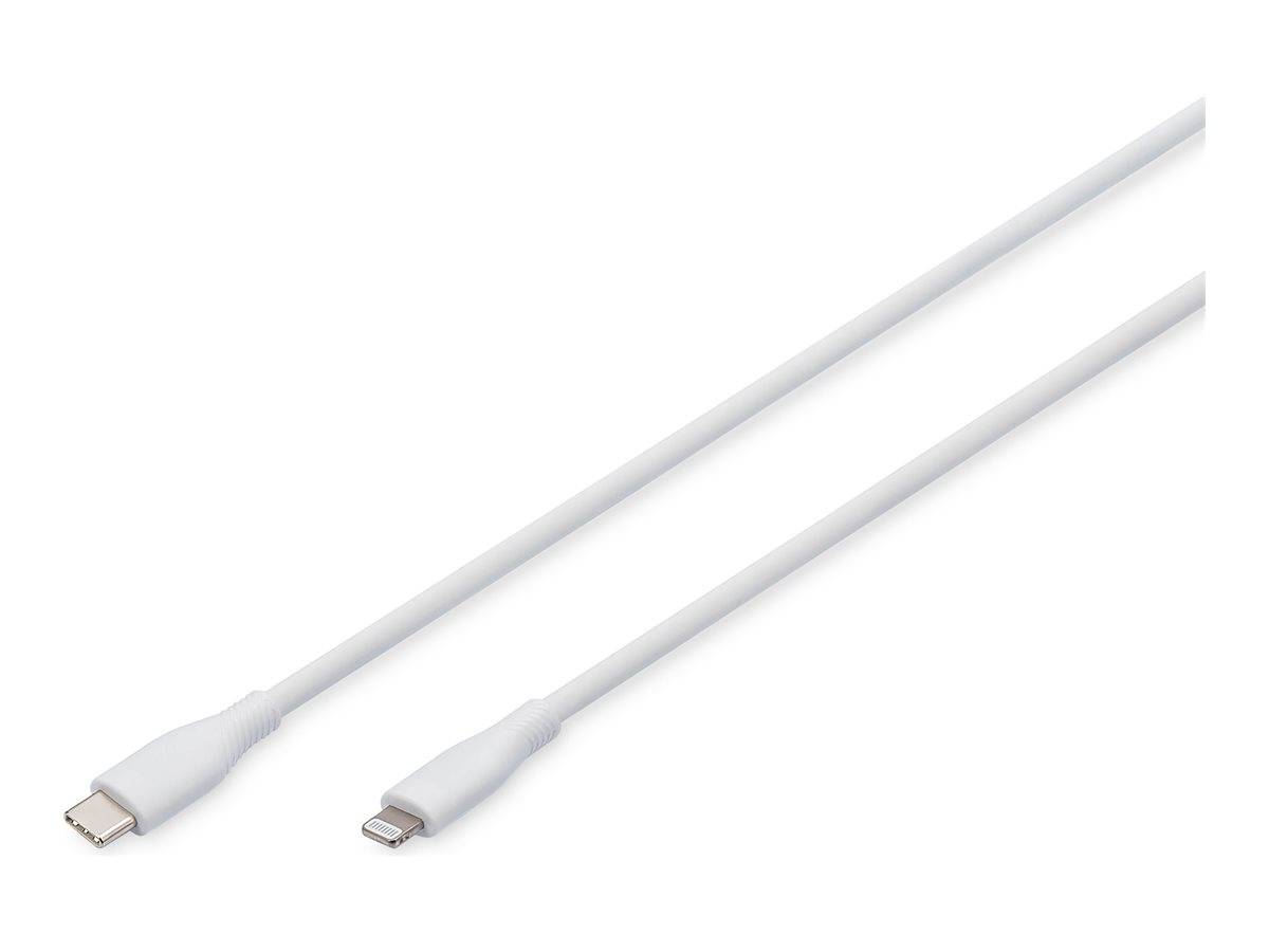 DIGITUS USB 2.0 Kabel Typ C-Lightning Silikon 2m weiß