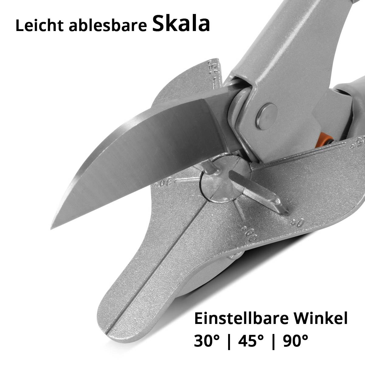 STAHLWERK Gehrungsschneider | Gehrungsschere Einstellbare Winkel 30° | 45° | 90°