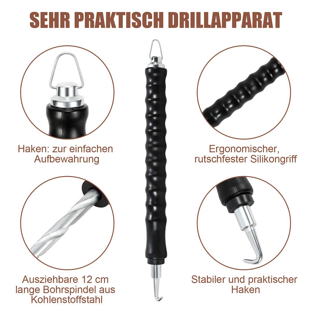 Drillapparat Betonbindedraht 1.0 x 100mm (1000 Stk.) verkupferter Rödeldraht mit Rödelzange Bindedraht für Draht Driller, Drilldraht inkl. Drillger