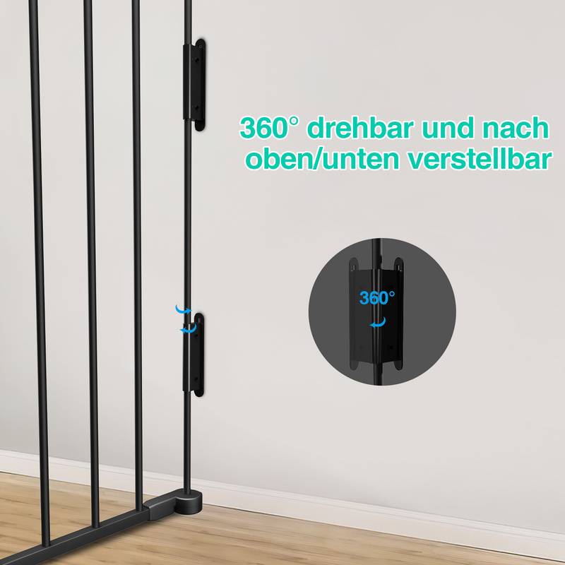 Kaminschutzgitter 5x Ofenschutzgitter Laufgitter Absperrgitter Türschutzgitter Kinder-Sicherung,310x75cm,Schwarz