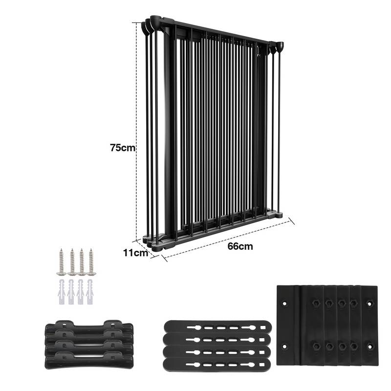 Kaminschutzgitter 5x Ofenschutzgitter Laufgitter Absperrgitter Türschutzgitter Kinder-Sicherung,310x75cm,Schwarz