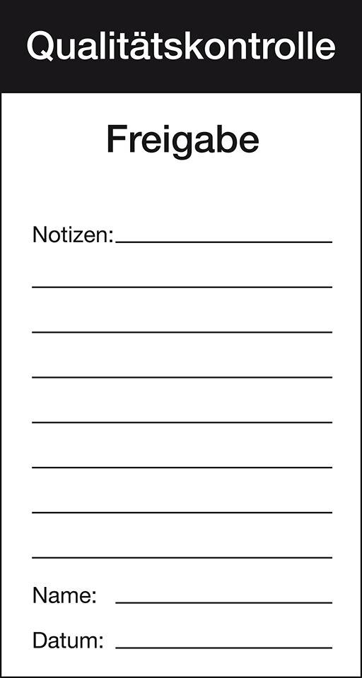 Qualitätsaufkleber Qualitätskontrolle-Freigabe, Folie, selbstklebend, 80x150mm
