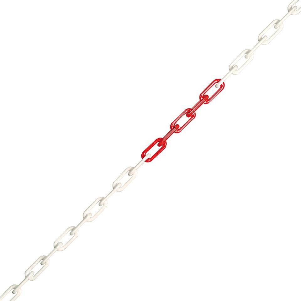 Gütekette, rot/weiß, Nylon, Ø 8mm, Meterware, Länge maximal 25m
