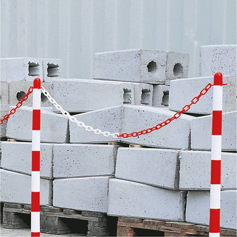 Gütekette, rot/weiß, Nylon, Ø 8mm, Meterware, Länge maximal 25m