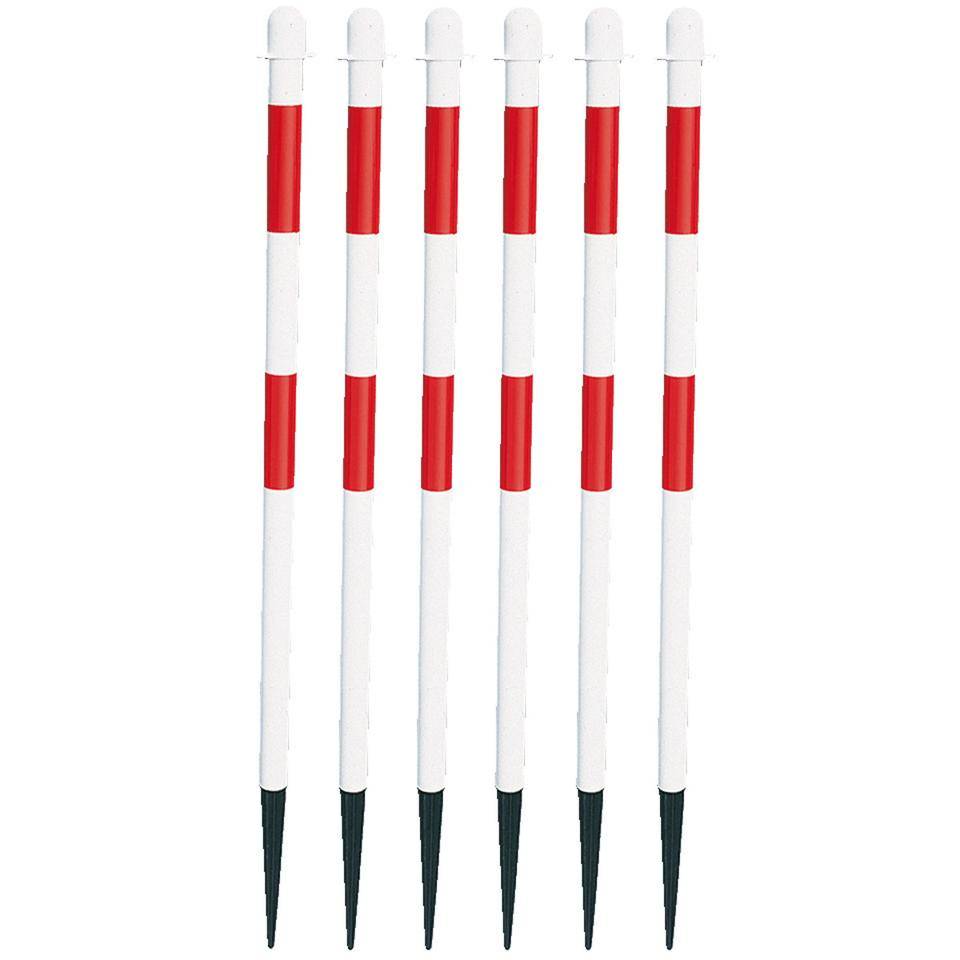 K.57 Kettenpfosten-Set Extern,6-teiliges Set,rot/reflekt.-weiß,Kunststoff,Ø 40mm