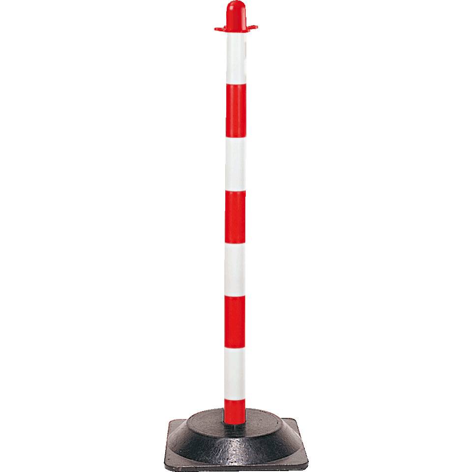 K.57 Einzelkettenständer Mobil Medi, fluoreszierend rot/weiß, Kunststoff, Höhe 900mm