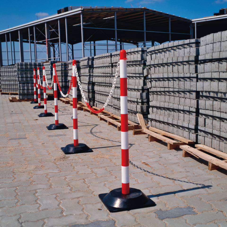 K.57 Einzelkettenständer Mobil Medi, rot/weiß, Kunststoff, 900mm