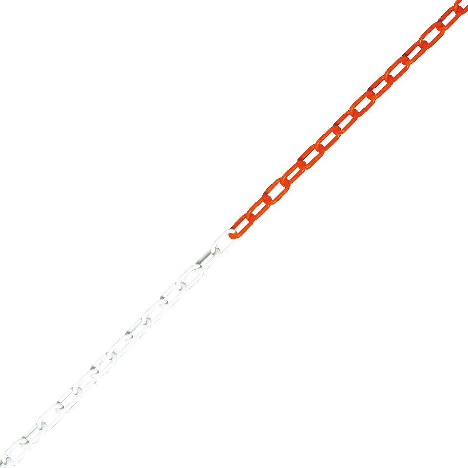 K.57 Absperrkette,rot fluoreszierend/weiß,Kunststoff,Ø 6mm,maximale Länge 10m
